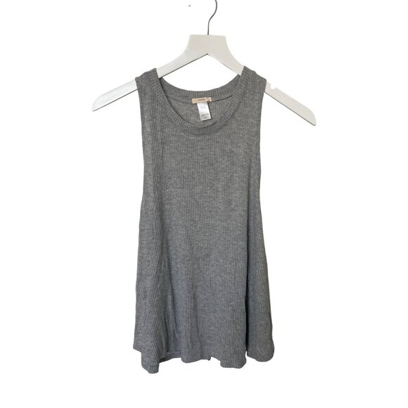 Eberjey Heather Grey Ribbed Flowy Tank Top - Picture 1 of 3